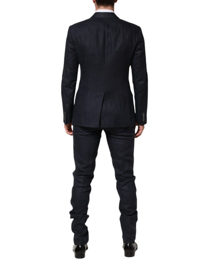 Dolce &amp; Gabbana Dark Blue Double Breasted 2 Piece Suit