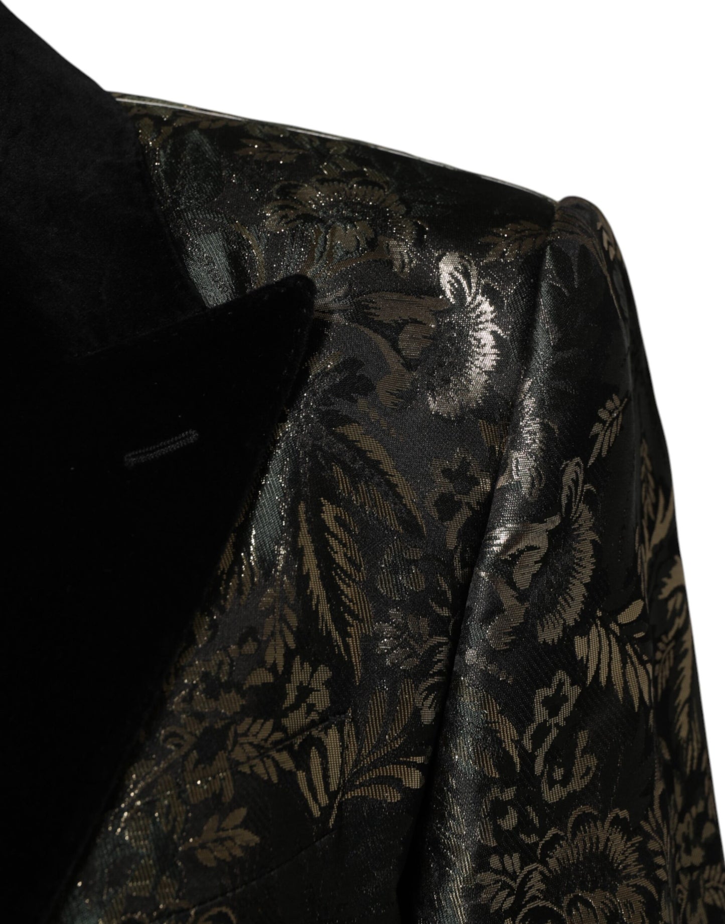 Dolce &amp; Gabbana Metallic Floral Jacquard Silk 2 Piece Suit