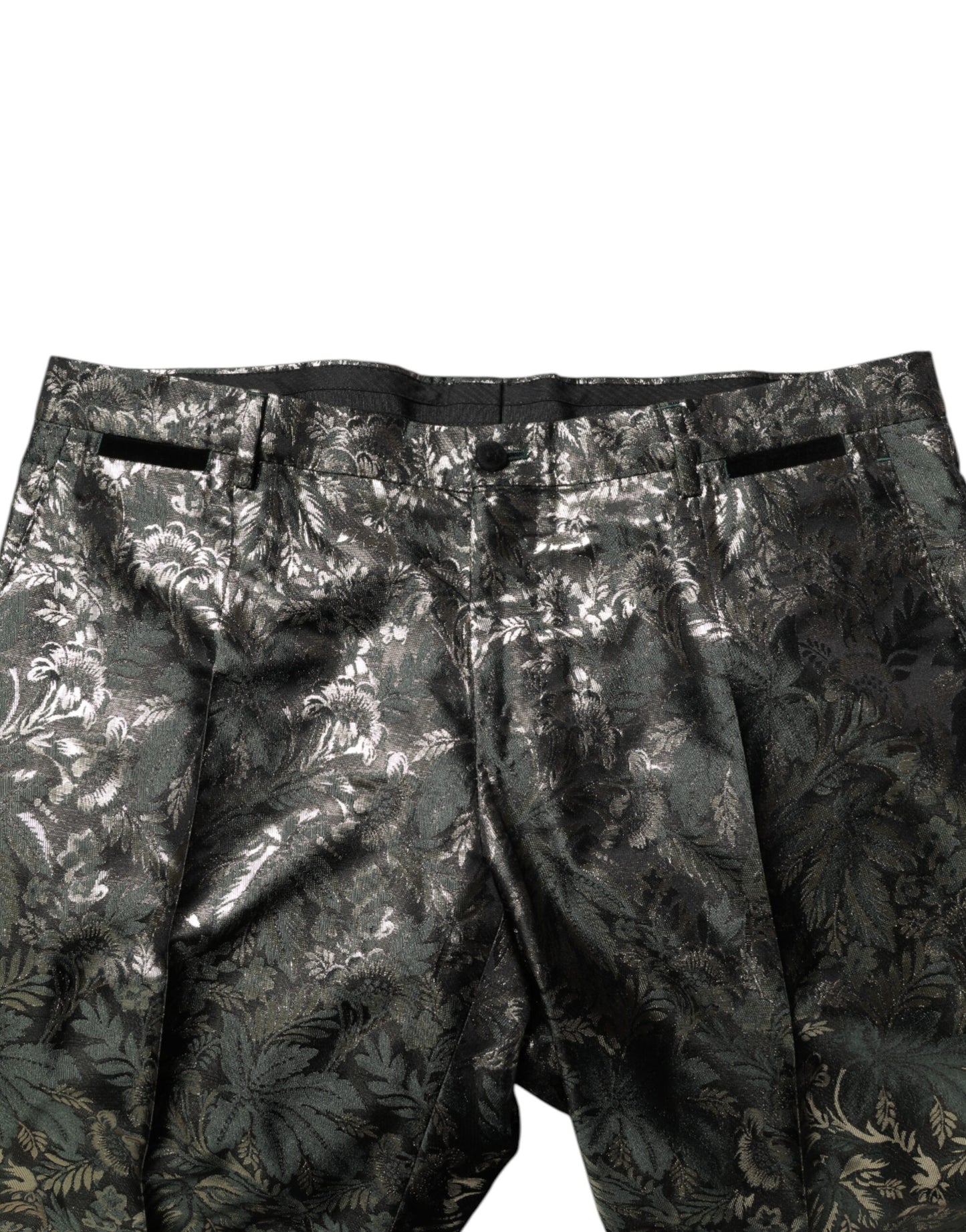Dolce &amp; Gabbana Metallic Floral Jacquard Silk 2 Piece Suit