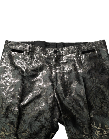 Dolce &amp; Gabbana Metallic Floral Jacquard Silk 2 Piece Suit