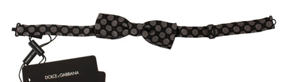 Dolce &amp; Gabbana Brown Silk Polka Dot Jacquard Men Bow Tie Papillon