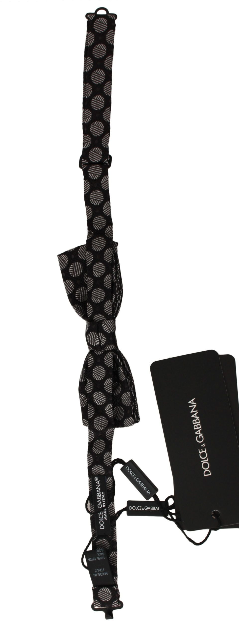 Dolce &amp; Gabbana Brown Silk Polka Dot Jacquard Men Bow Tie Papillon