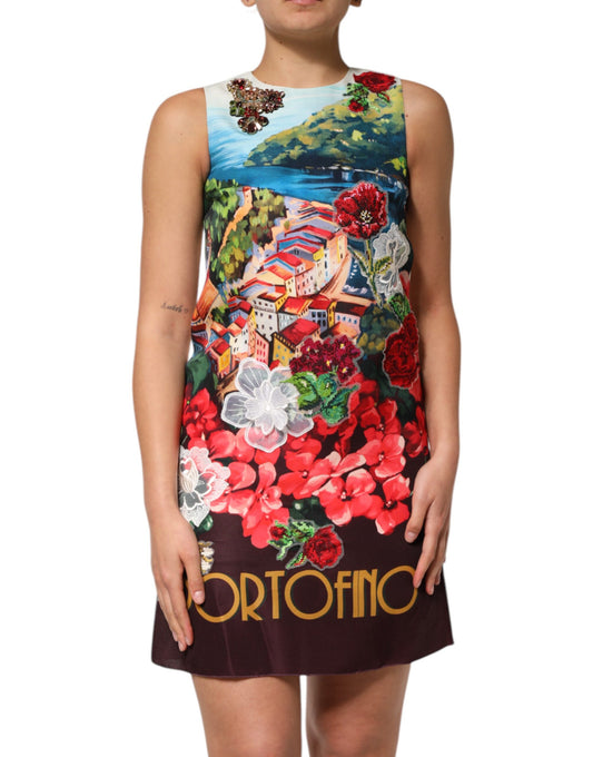 Dolce &amp; Gabbana Multicolor Crystal Embellished A-line Mini Dress