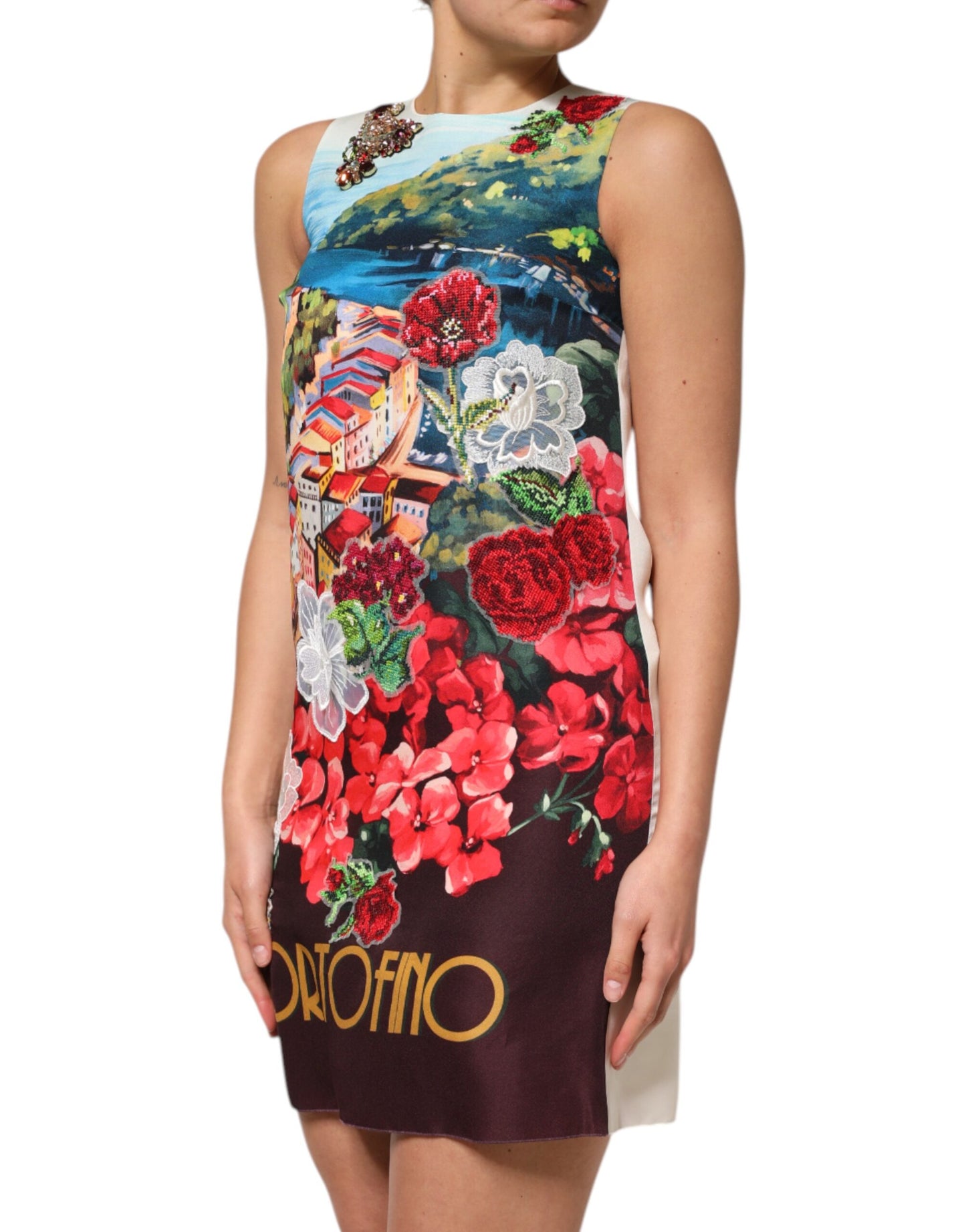 Dolce &amp; Gabbana Multicolor Crystal Embellished A-line Mini Dress