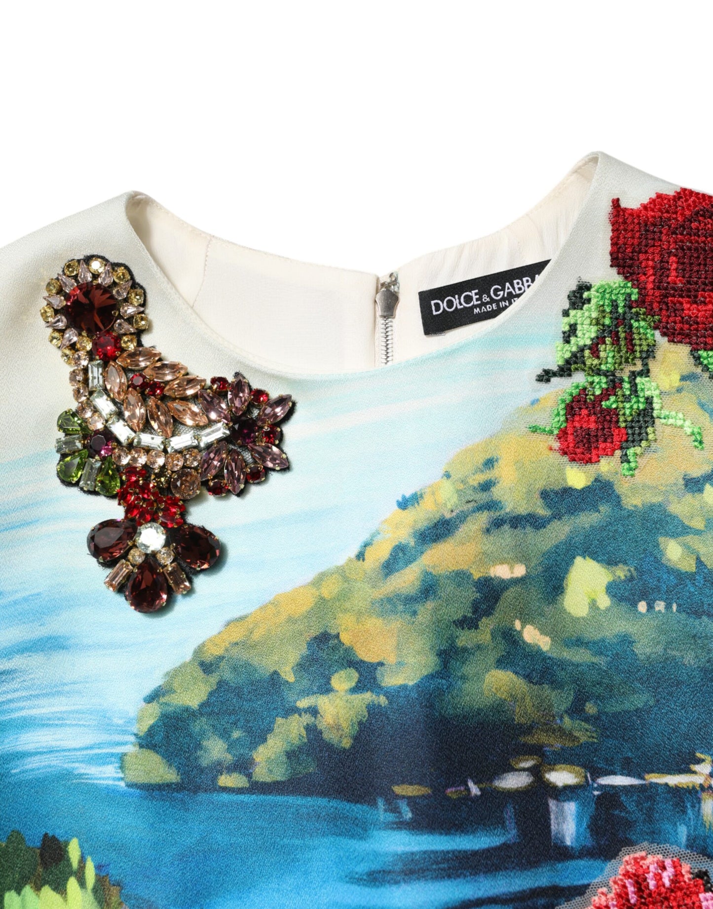 Dolce &amp; Gabbana Multicolor Crystal Embellished A-line Mini Dress