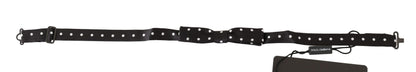 Dolce &amp; Gabbana Black 100% Silk Polka Dot Adjustable Neck Bow Tie