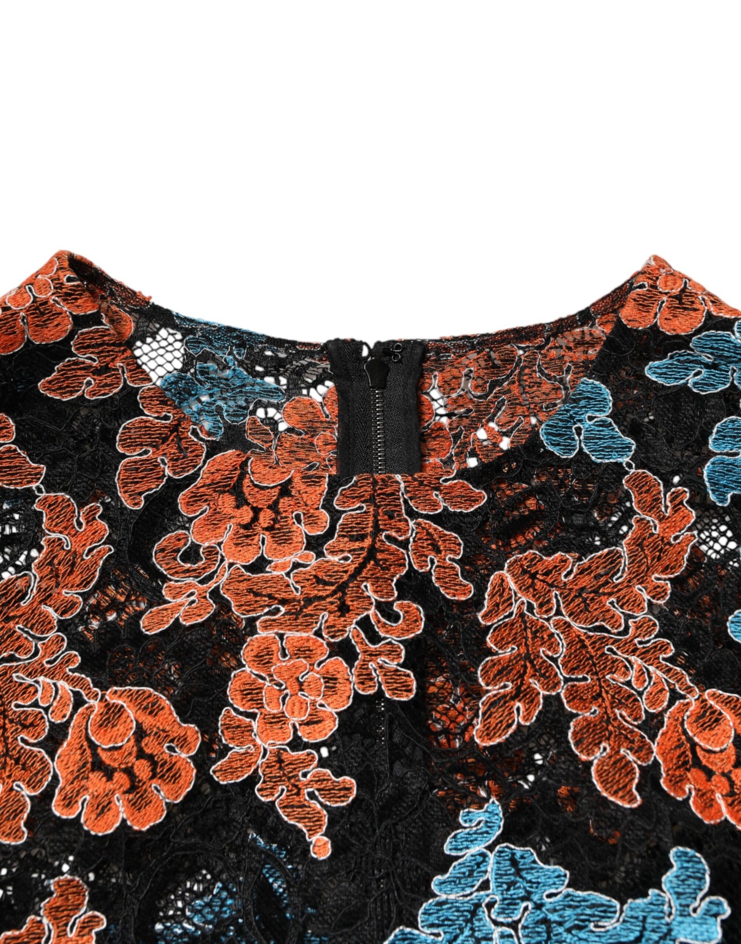 Dolce &amp; Gabbana Multicolor Floral Embroidery Shift Mini Dress