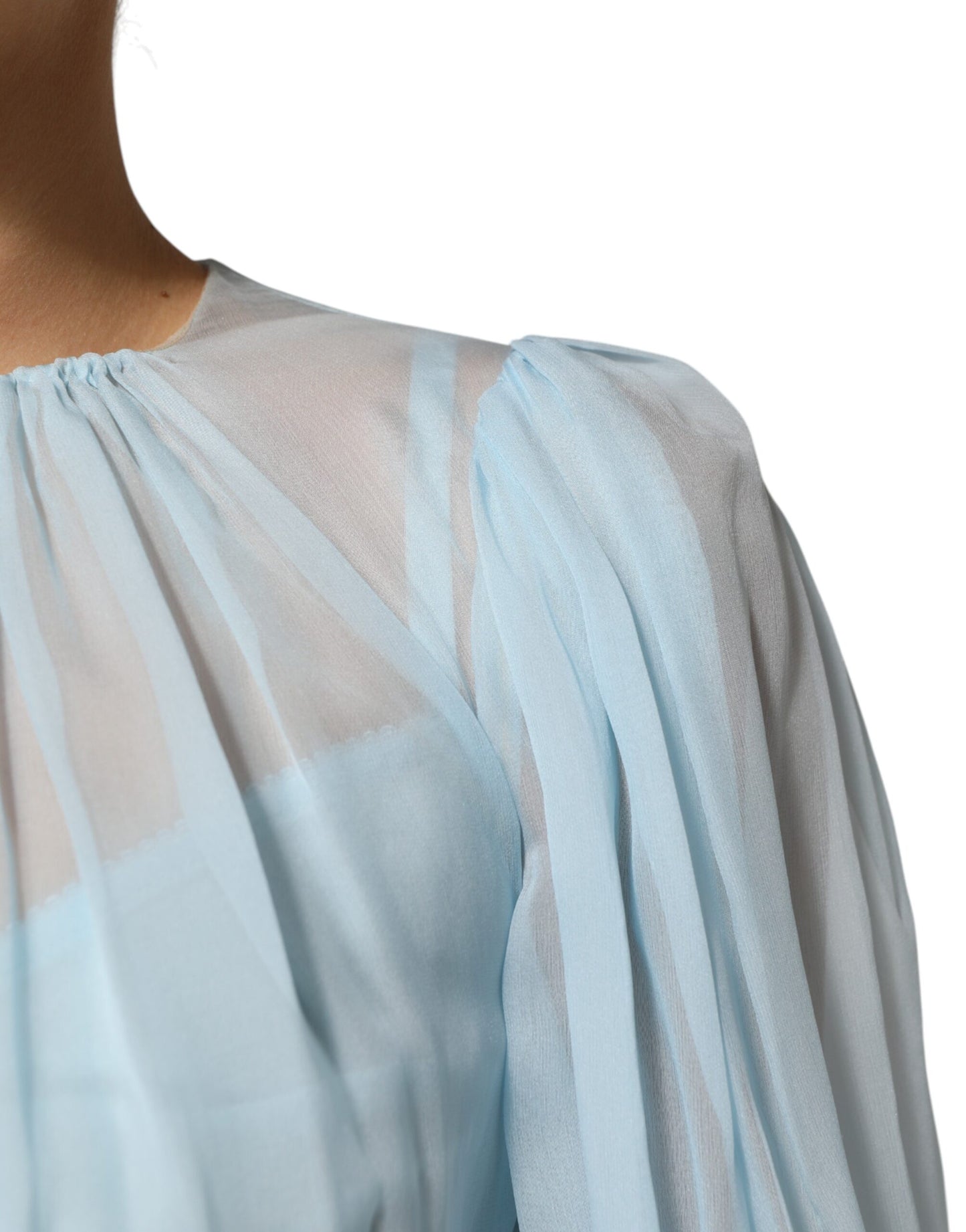 Dolce &amp; Gabbana Fuchsia Light Blue Silk Two Tone Midi Dress