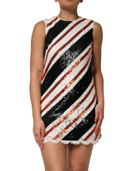 Dolce &amp; Gabbana Multicolor Sequin Embellished Shift Dress