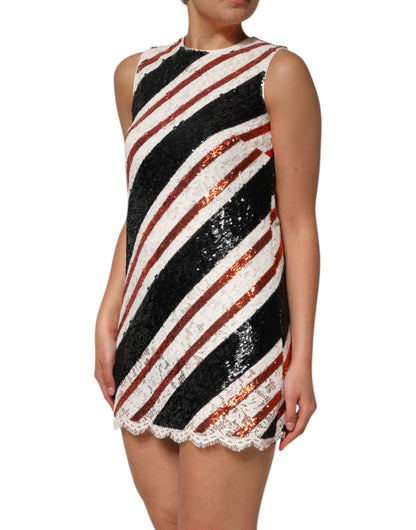 Dolce &amp; Gabbana Multicolor Sequin Embellished Shift Dress