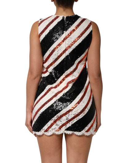 Dolce &amp; Gabbana Multicolor Sequin Embellished Shift Dress