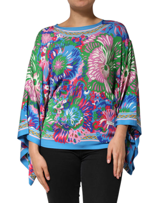 Dolce &amp; Gabbana Multicolor Floral Printed Tunic Blouse Top