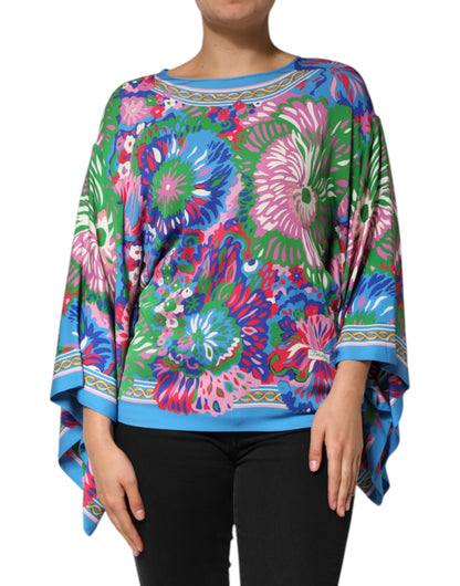 Dolce &amp; Gabbana Multicolor Floral Printed Tunic Blouse Top