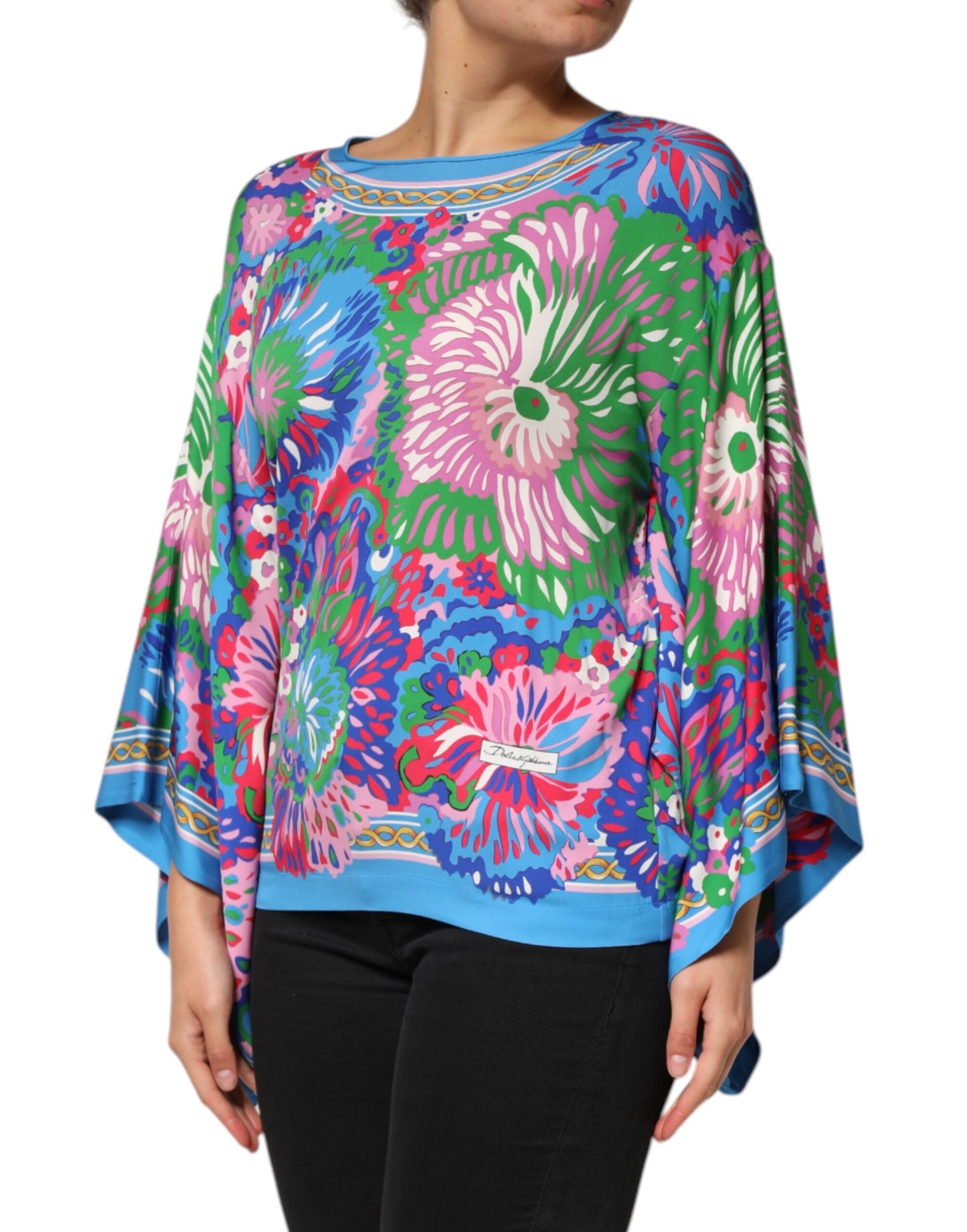 Dolce &amp; Gabbana Multicolor Floral Printed Tunic Blouse Top