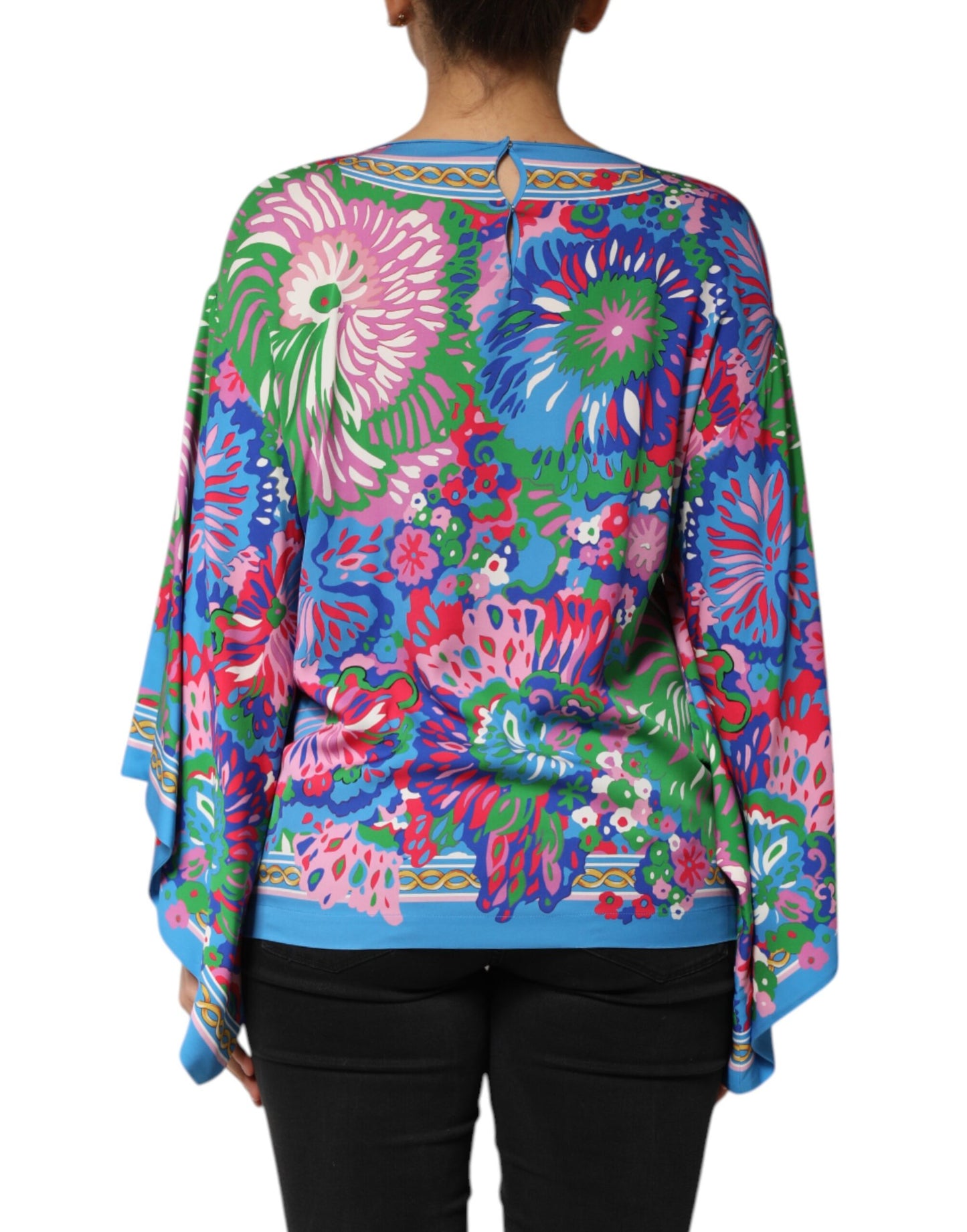 Dolce &amp; Gabbana Multicolor Floral Printed Tunic Blouse Top