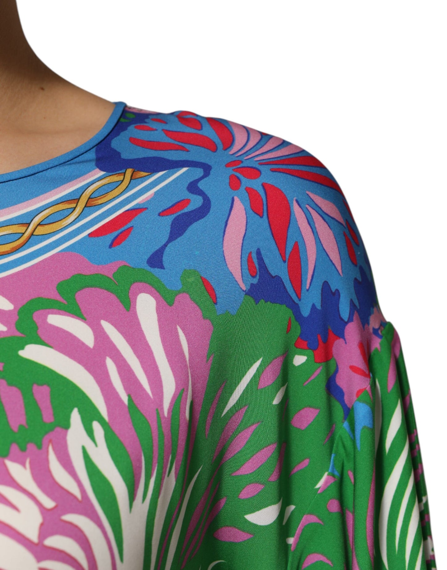 Dolce &amp; Gabbana Multicolor Floral Printed Tunic Blouse Top