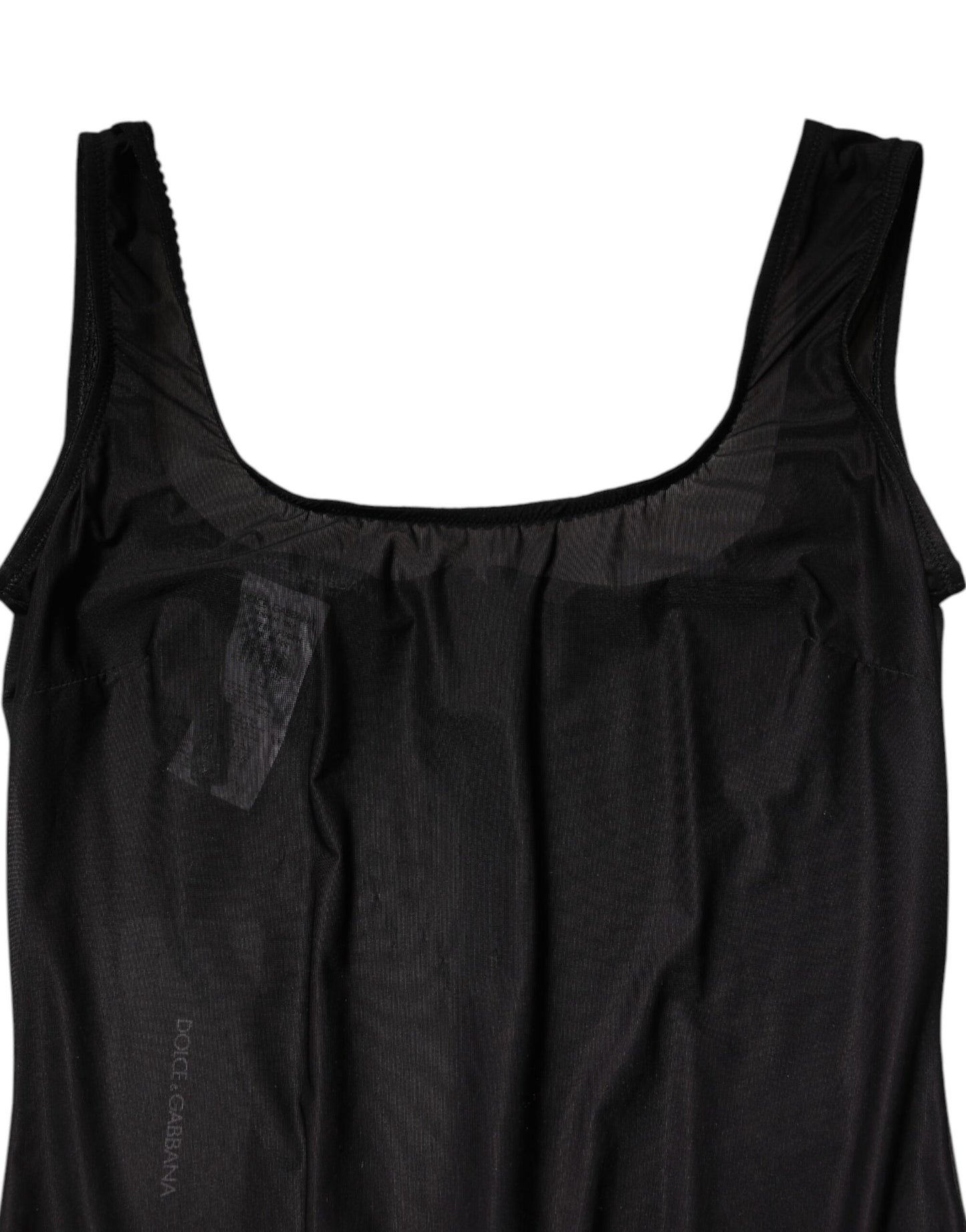 Dolce &amp; Gabbana Black Nylon Sleeveless Round Neck Tank Top