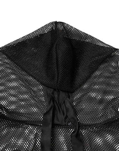 Dolce &amp; Gabbana Black See Through Hooded Pullover Sweater