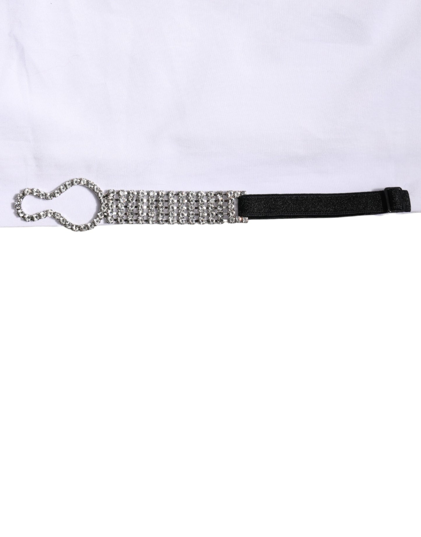 Dolce &amp; Gabbana White Crystal Embellished Collared Shirt Top