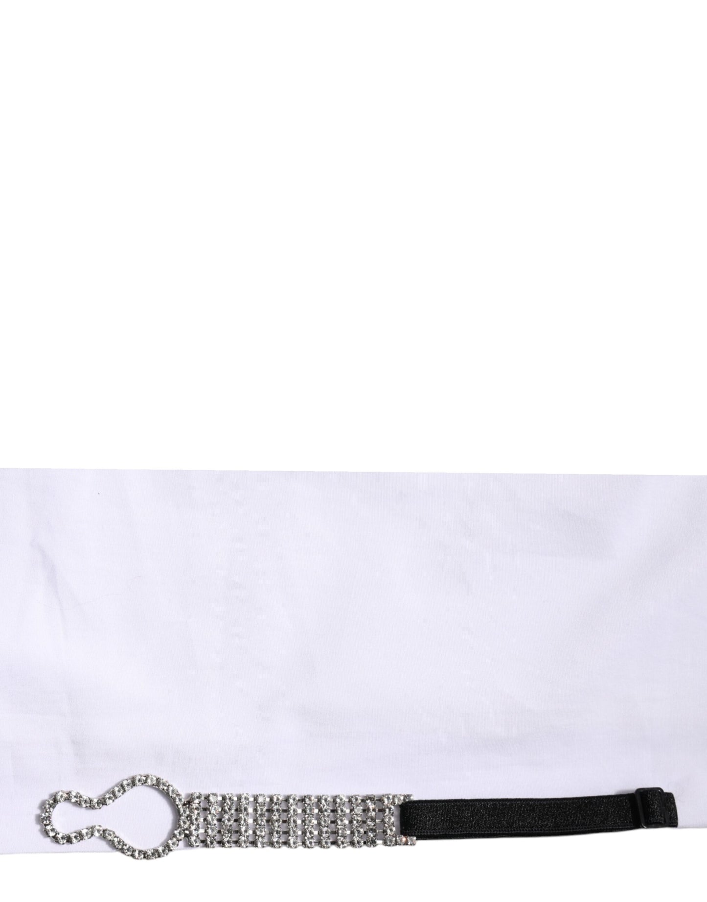 Dolce &amp; Gabbana White Crystal Embellished Collared Shirt Top