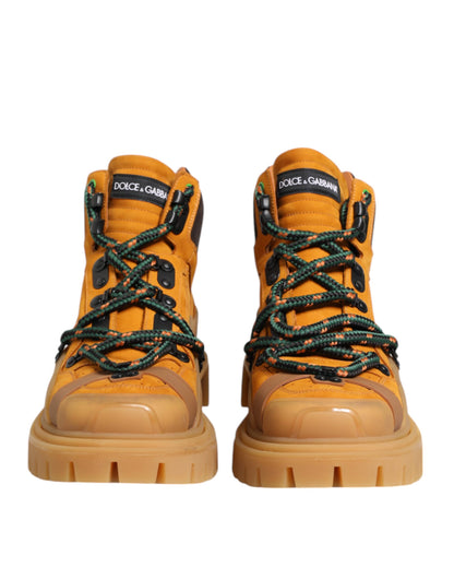 Dolce & Gabbana Orange Lace Up Trekking Ankle Boots Shoes by Dolce & Gabbana