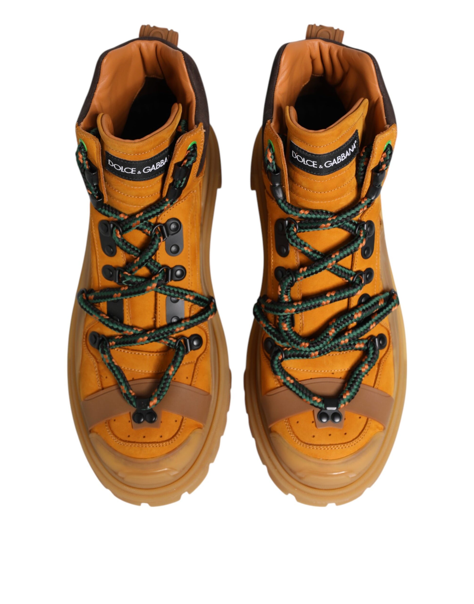 Dolce & Gabbana Orange Lace Up Trekking Ankle Boots Shoes by Dolce & Gabbana