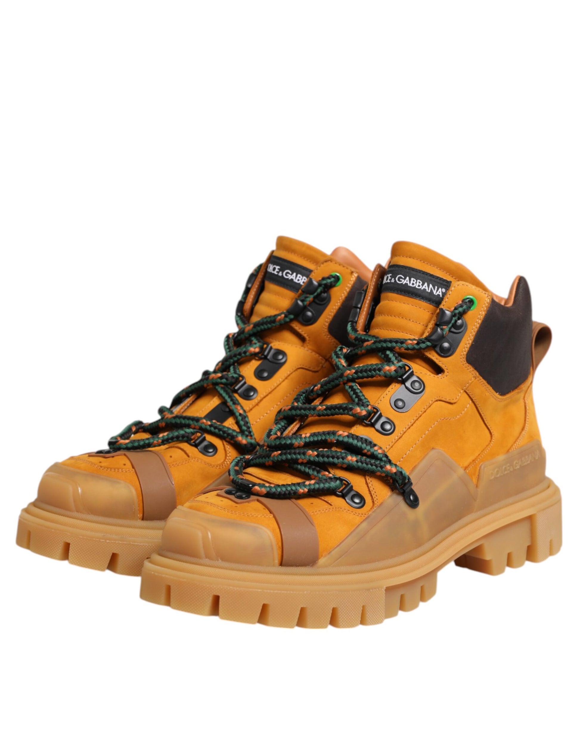 Dolce & Gabbana Orange Lace Up Trekking Ankle Boots Shoes by Dolce & Gabbana