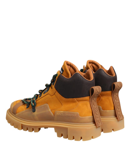 Dolce & Gabbana Orange Lace Up Trekking Ankle Boots Shoes by Dolce & Gabbana