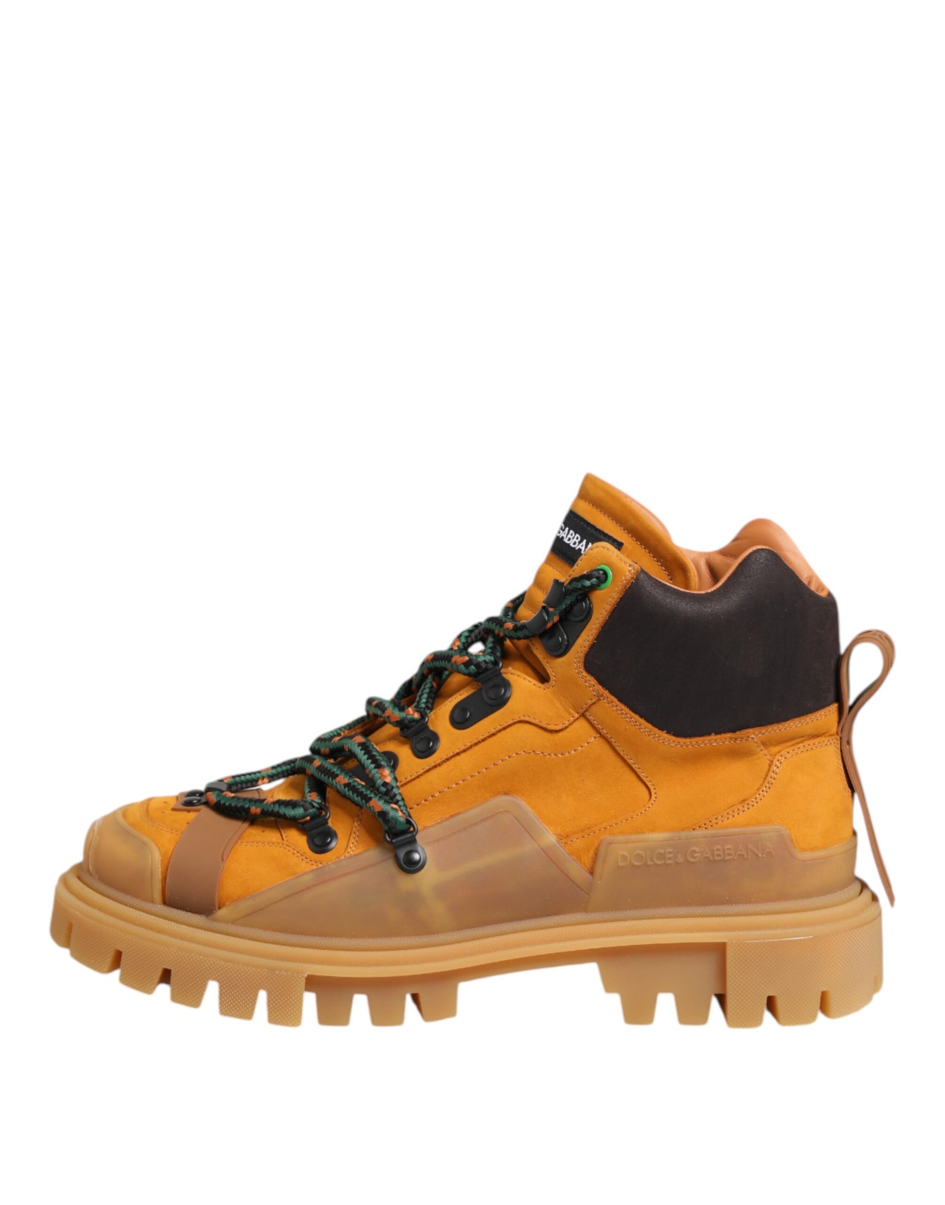 Dolce & Gabbana Orange Lace Up Trekking Ankle Boots Shoes by Dolce & Gabbana