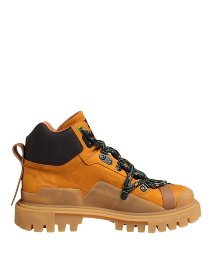 Dolce & Gabbana Orange Lace Up Trekking Ankle Boots Shoes by Dolce & Gabbana