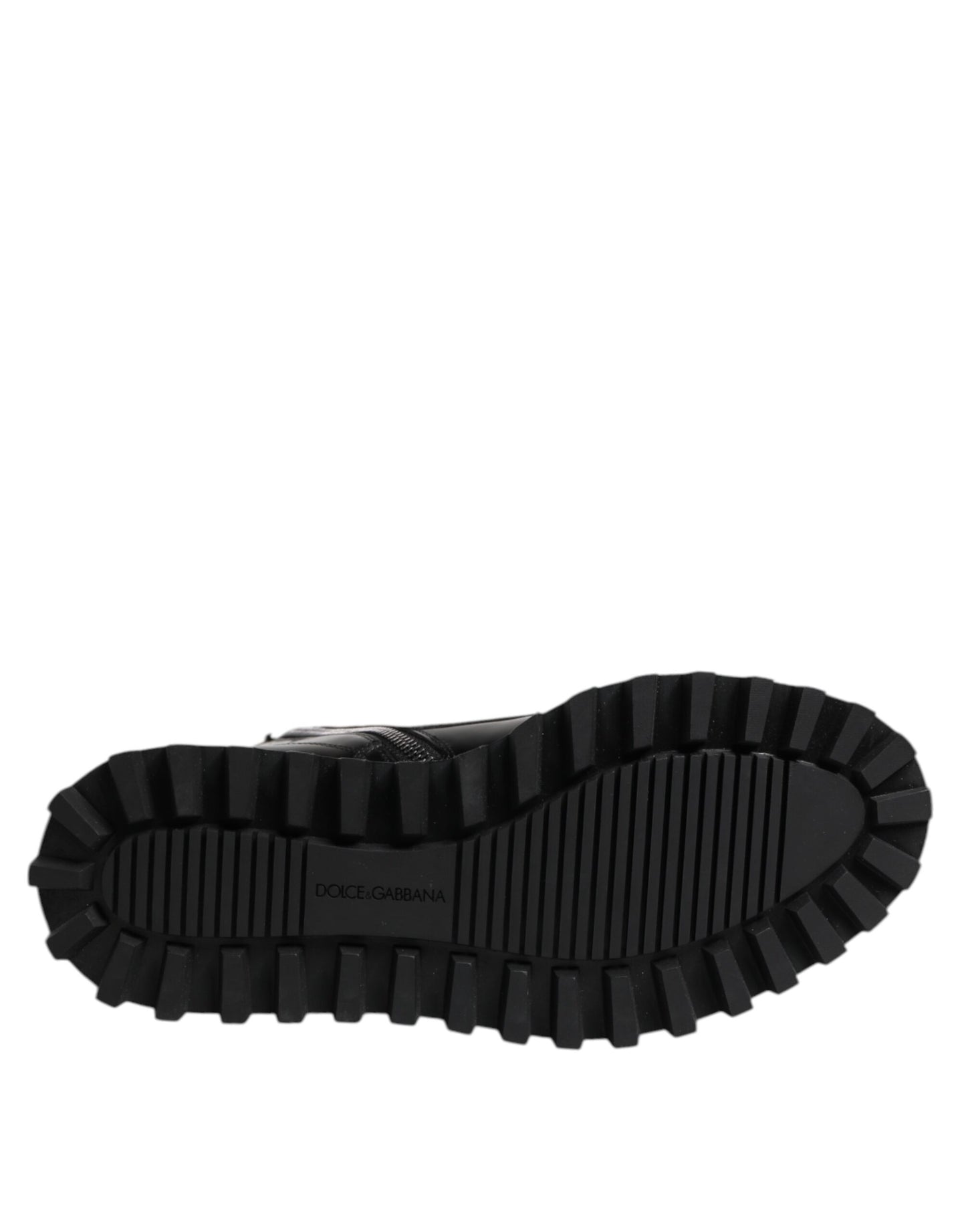 Dolce & Gabbana Black Leather Lace Up Mid Calf Boots Shoes by Dolce & Gabbana