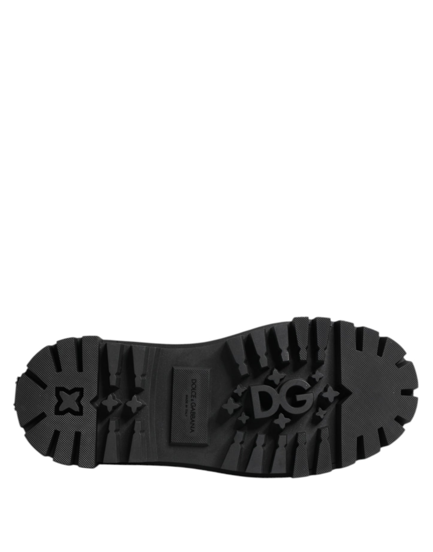Dolce & Gabbana Black Leather Trekking Sneakers Boots Shoes by Dolce & Gabbana