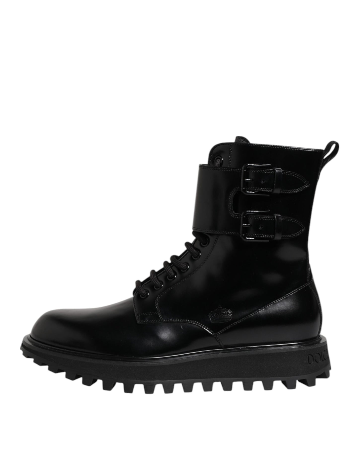 Dolce & Gabbana Mid Calf Boots Kalfleer Laarzen Black