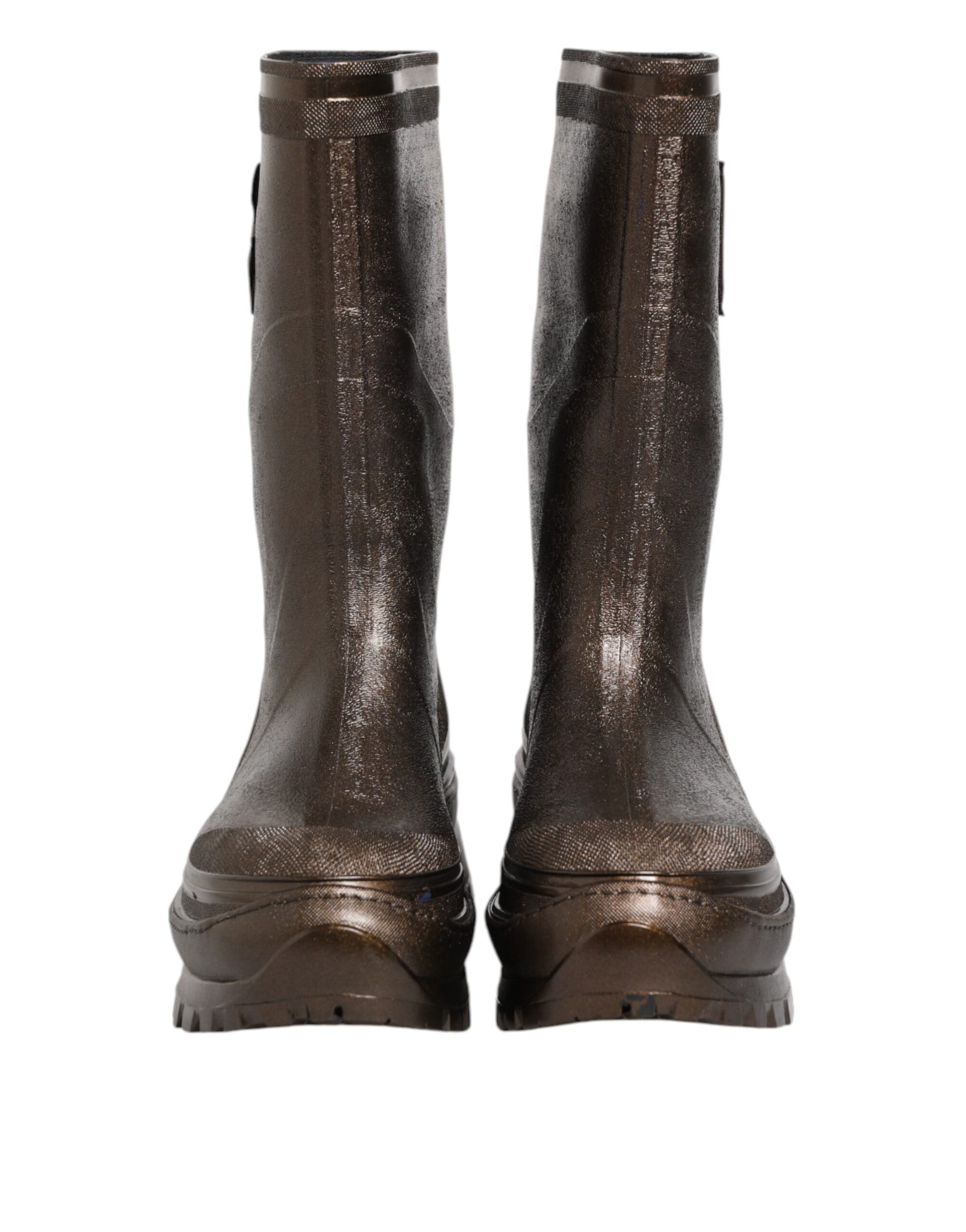 Dolce & Gabbana Metallic Brown Pull On Rain Boots Shoes by Dolce & Gabbana