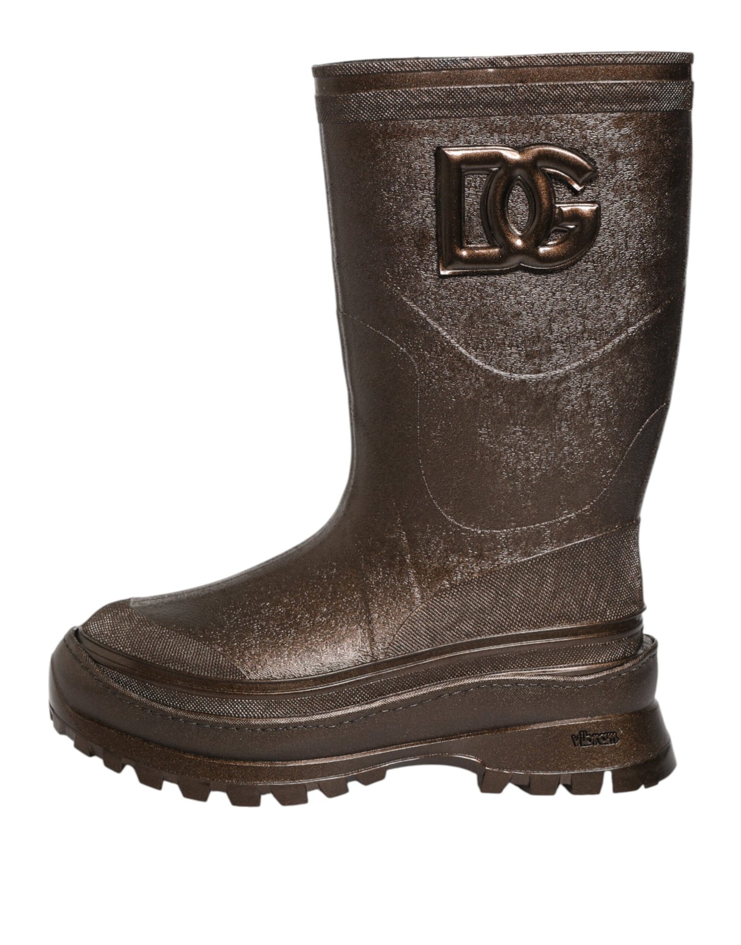 Dolce & Gabbana Metallic Brown Pull On Rain Boots Shoes by Dolce & Gabbana