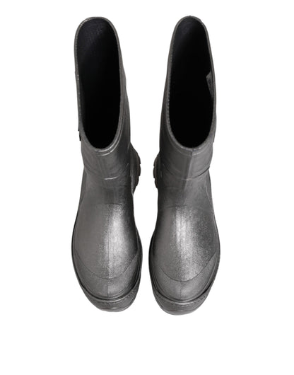 Dolce & Gabbana Metallic Silver Pull On Rain Boots Shoes by Dolce & Gabbana