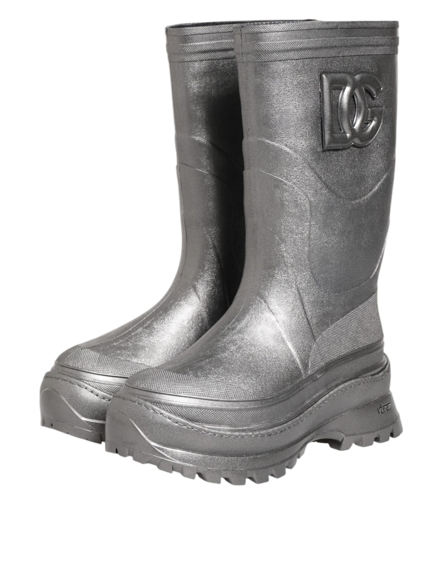Dolce & Gabbana Metallic Silver Pull On Rain Boots Shoes by Dolce & Gabbana