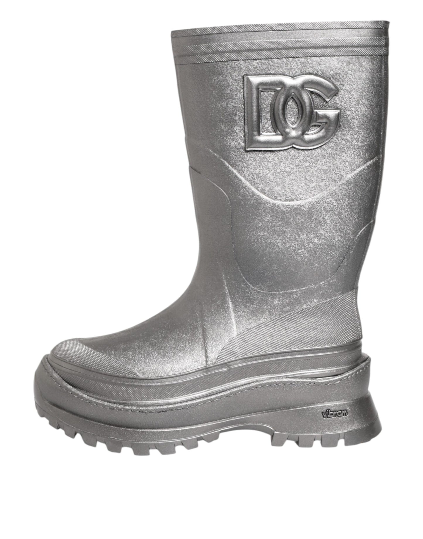 Dolce & Gabbana Metallic Silver Pull On Rain Boots Shoes by Dolce & Gabbana