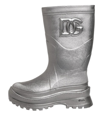 Dolce & Gabbana Metallic Silver Pull On Rain Boots Shoes by Dolce & Gabbana