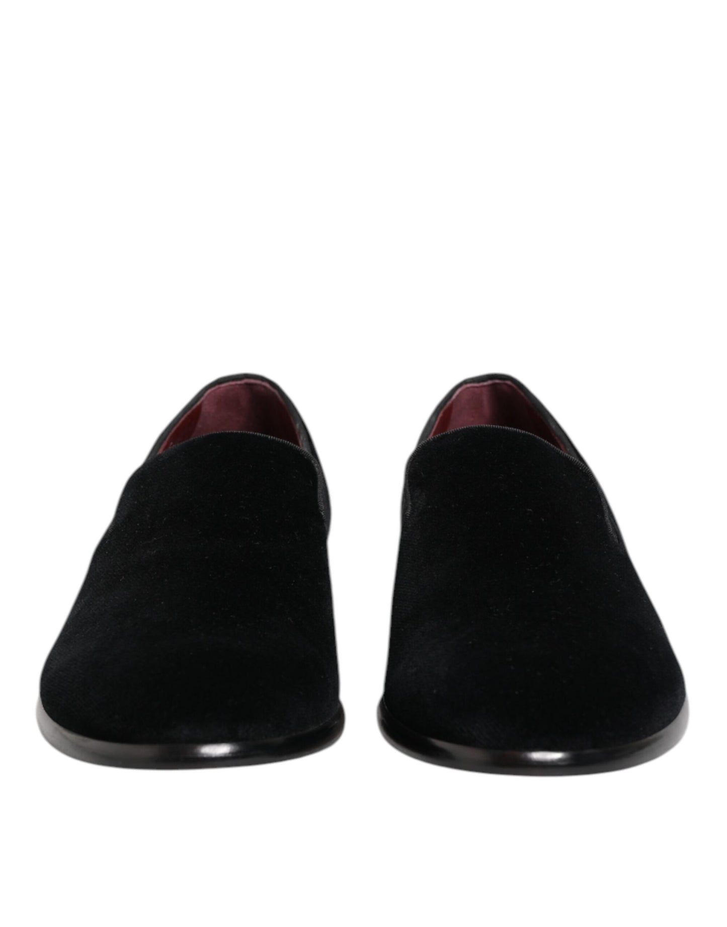 Dolce &amp; Gabbana Black Velvet Loafers Formal Men Dress Shoes