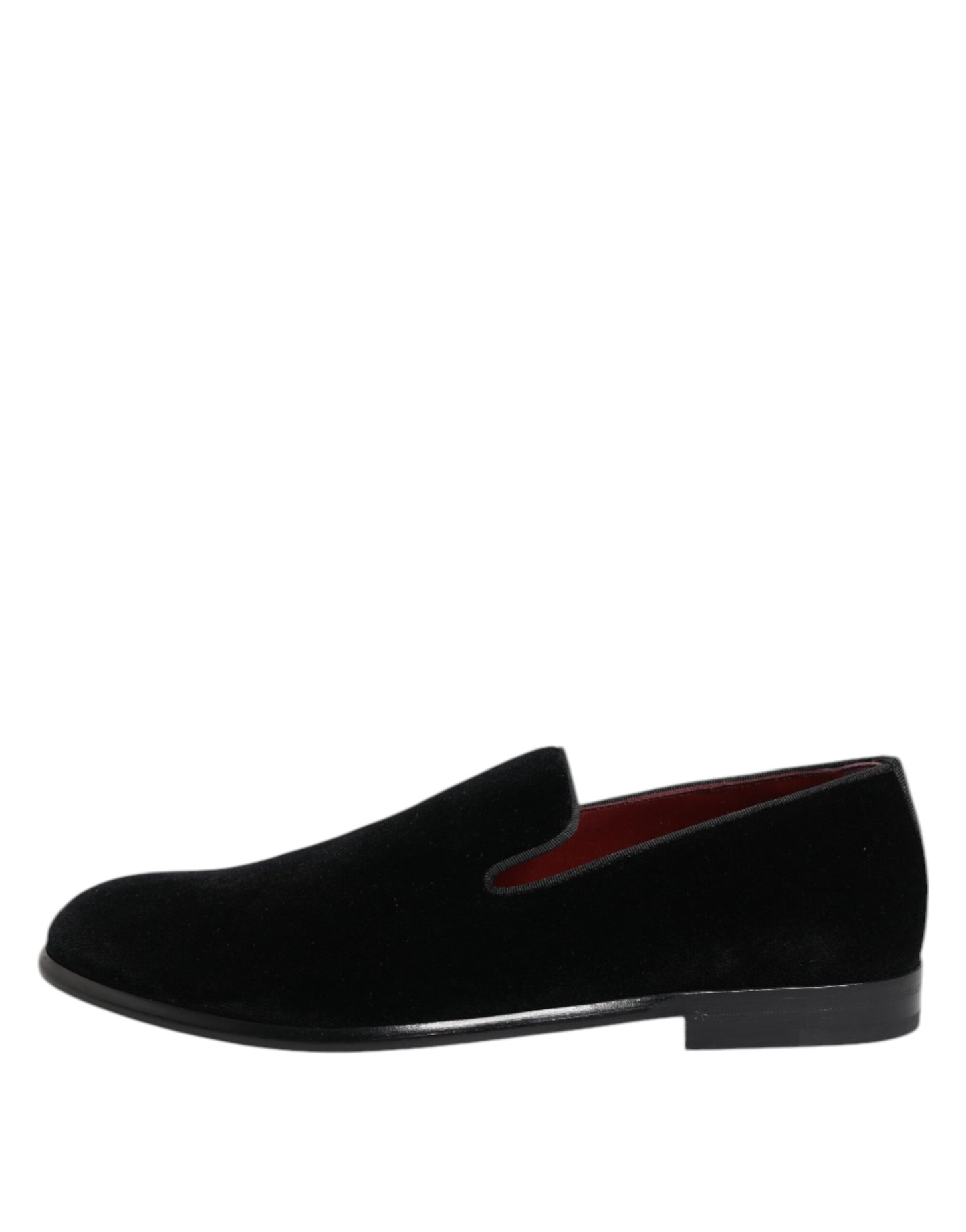 Dolce &amp; Gabbana Black Velvet Loafers Formal Men Dress Shoes