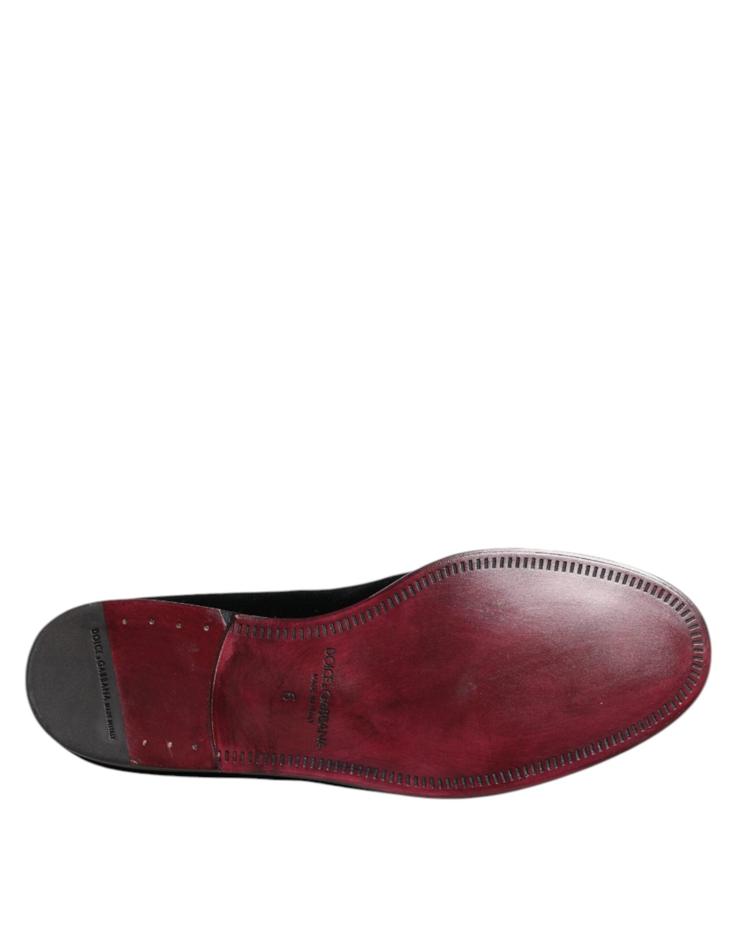 Dolce &amp; Gabbana Black Velvet Loafers Formal Men Dress Shoes