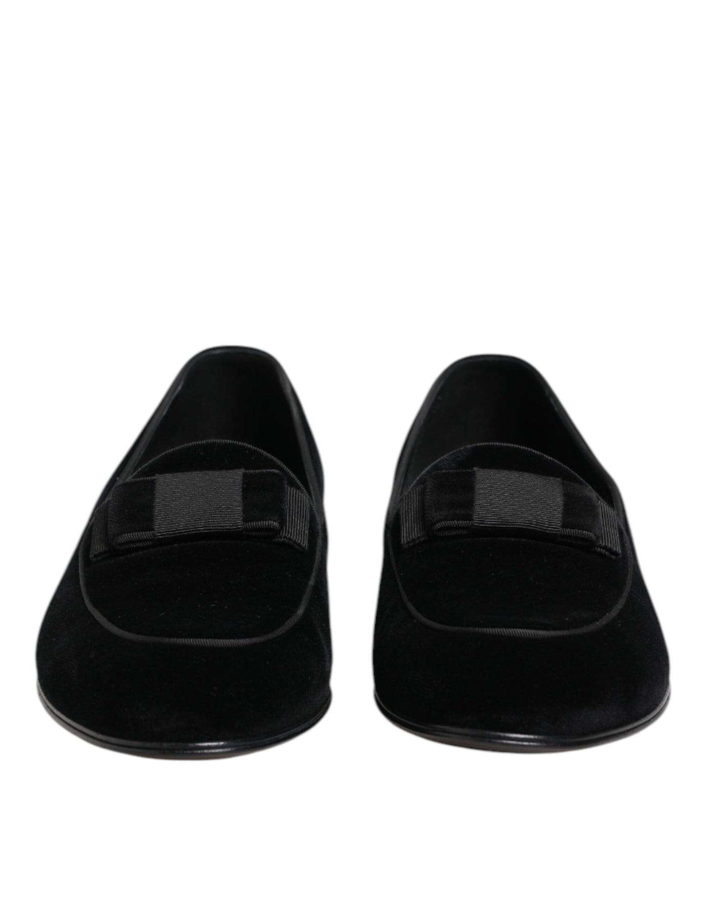 Dolce &amp; Gabbana Black Velvet Loafers Formal Men Dress Shoes