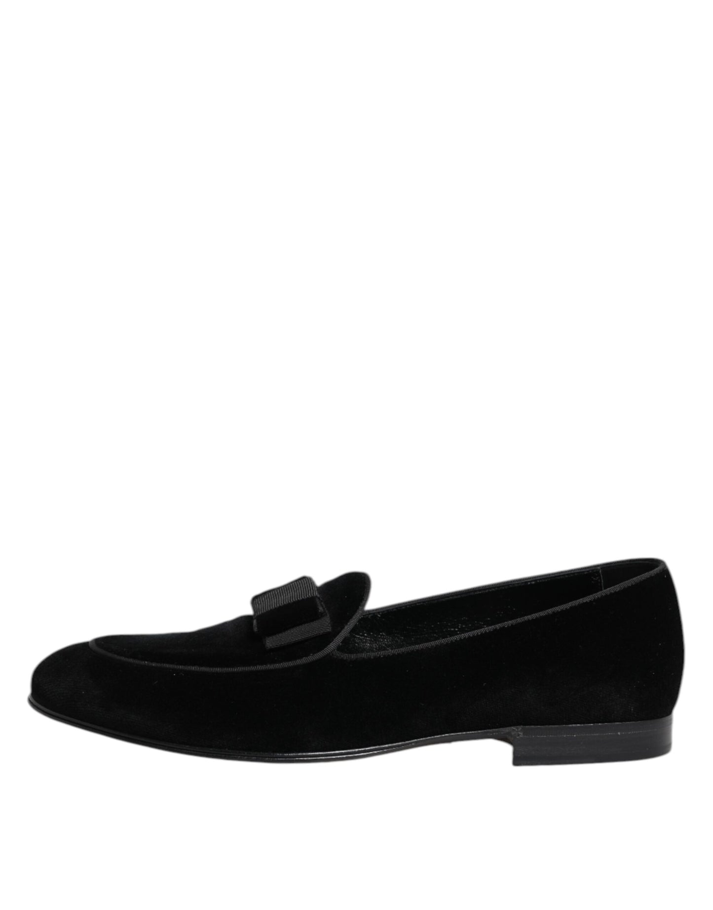 Dolce &amp; Gabbana Black Velvet Loafers Formal Men Dress Shoes