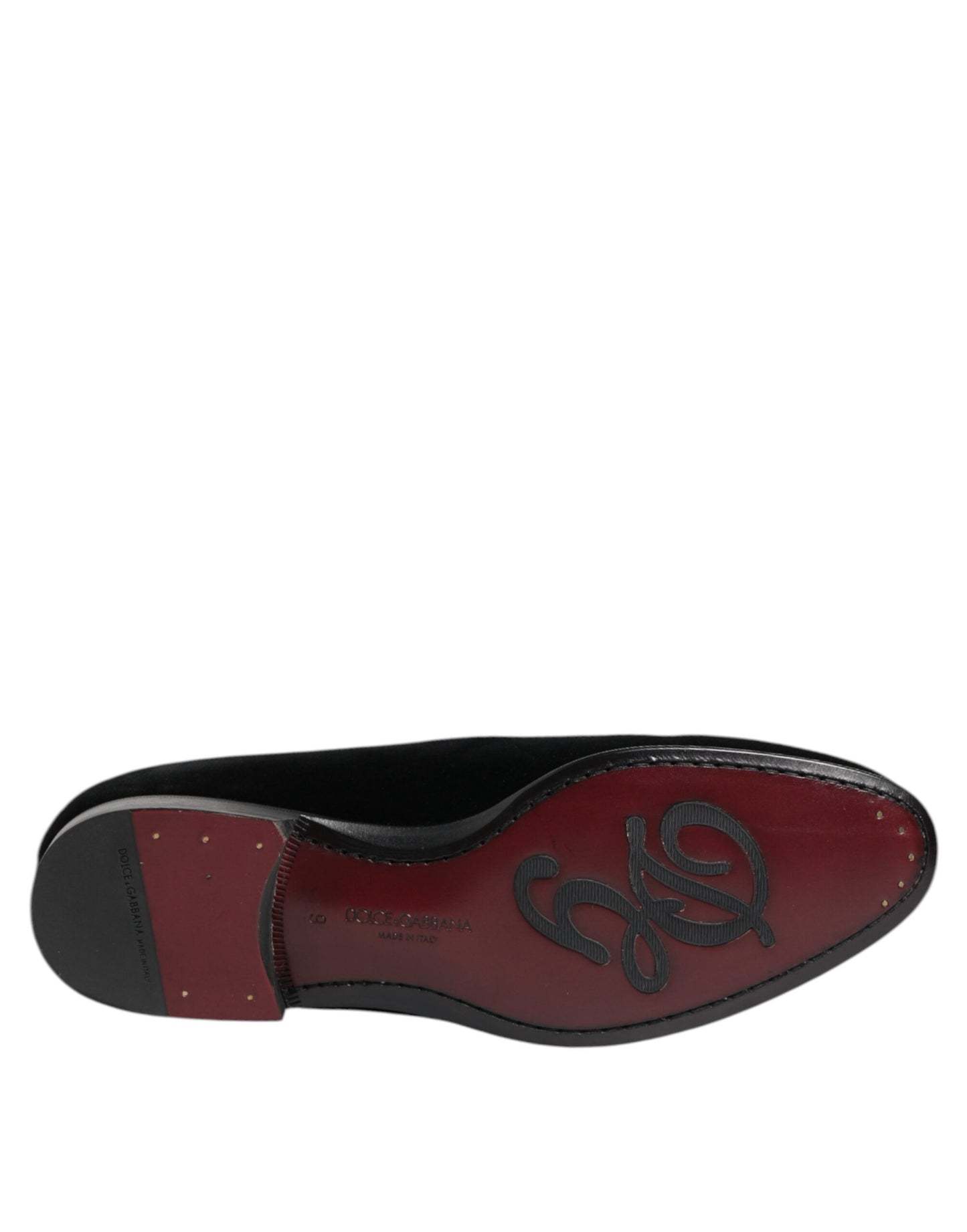 Dolce &amp; Gabbana Black Velvet Loafers Formal Men Dress Shoes