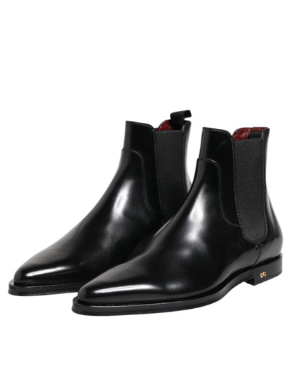 Dolce & Gabbana Black Leather MILLENIALS Mid Calf Boots Shoes by Dolce & Gabbana