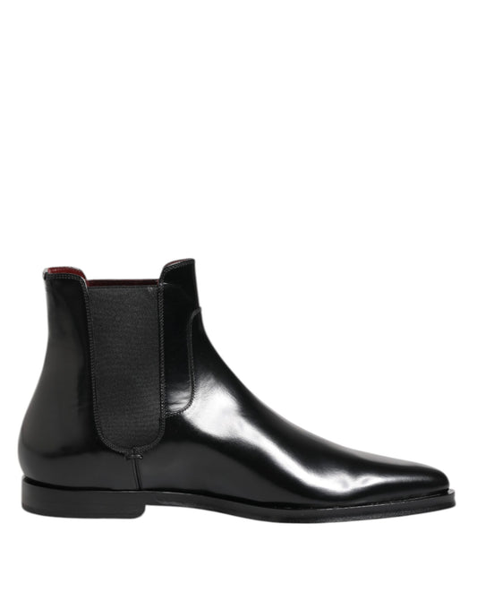 Dolce & Gabbana Black Leather MILLENIALS Mid Calf Boots Shoes by Dolce & Gabbana