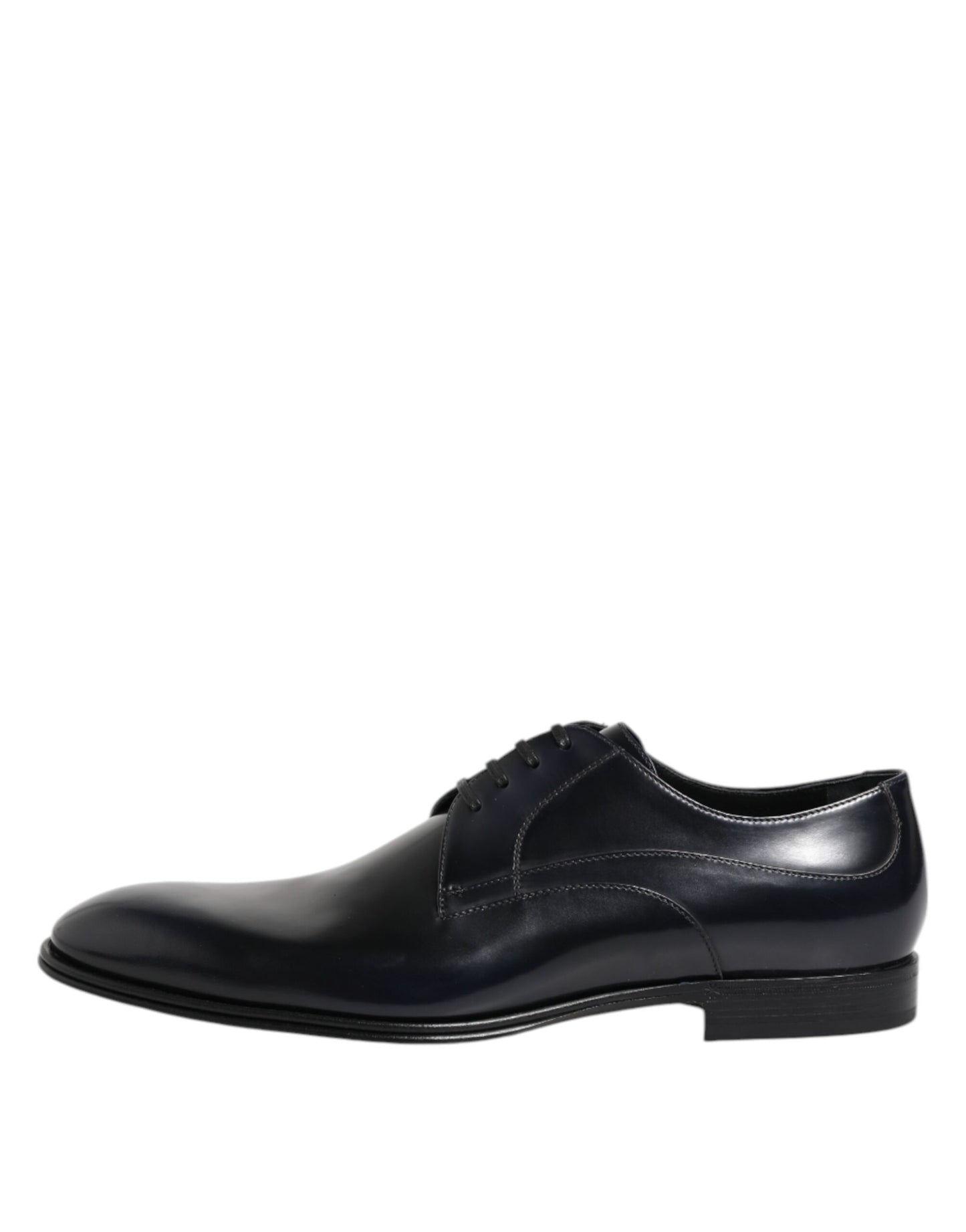 Dolce &amp; Gabbana Navy Blue Leather Lace Up Derby Formal Shoes