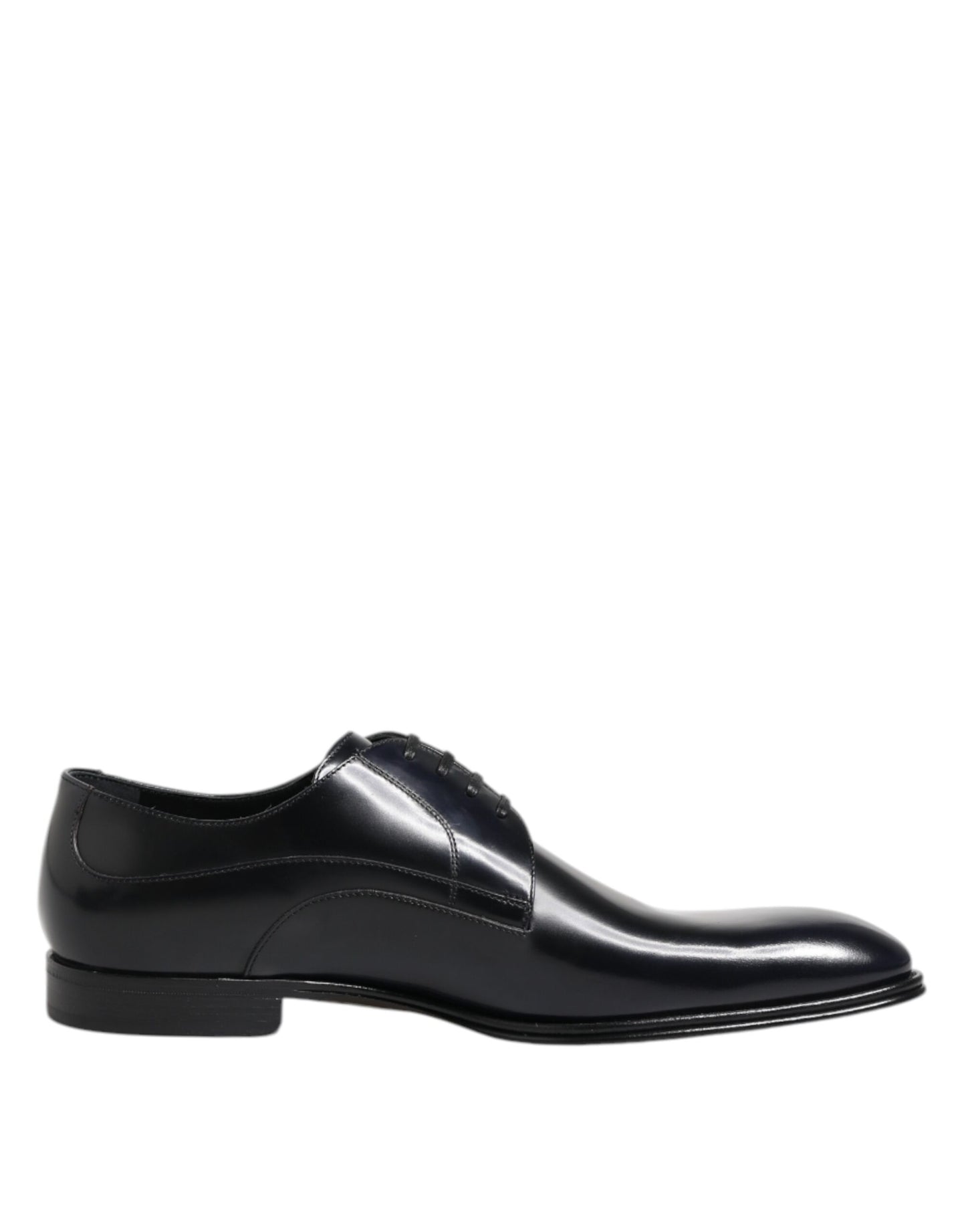 Dolce &amp; Gabbana Navy Blue Leather Lace Up Derby Formal Shoes