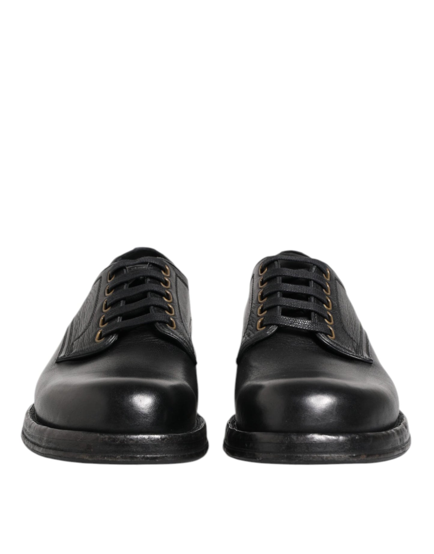 Dolce &amp; Gabbana Black Leather Lace Up Derby Formal Shoes